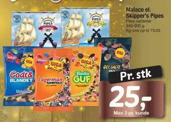 Fakta Tyskland Malaco el. skipper's pipes tilbud