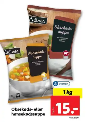 Lidl Oksekøds- eller hønsekødssuppe tilbud