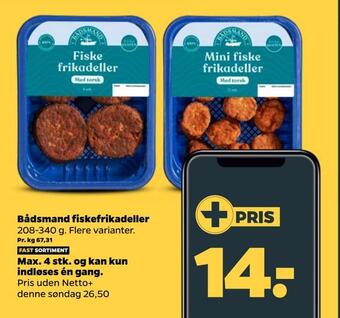 Netto Bådsmand fiskefrikadeller tilbud