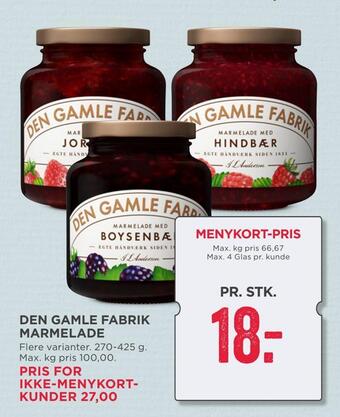 MENY Den gamle fabrik marmelade tilbud