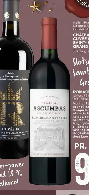 MENY Chåteau ascumbas cuvee saint vincent saint-emilion grand cru 2018 tilbud