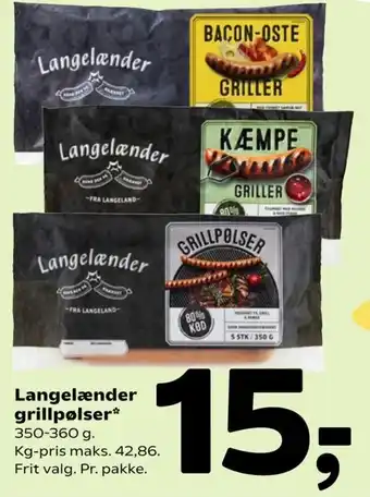 Coop 365 Langelænder Grillpølser 350-360g tilbud