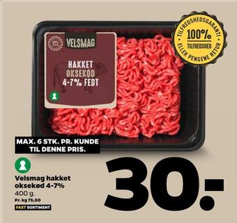 Netto Velsmag hakket oksekød 4-7% tilbud