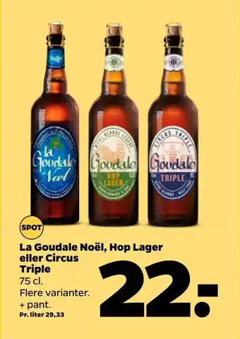 Netto La goudale noël, hop lager eller circus triple tilbud