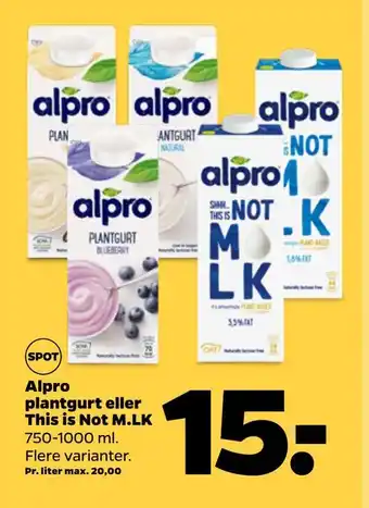 Netto Alpro plantgurt eller this is not m.lk tilbud