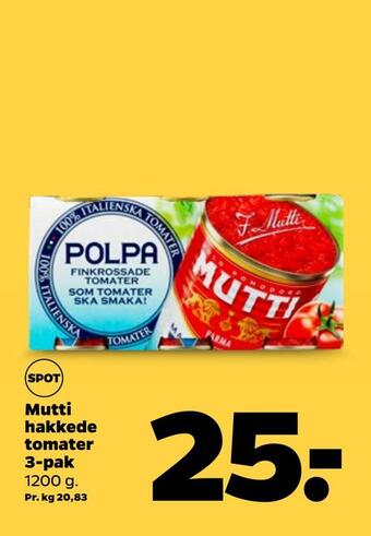 Netto Mutti hakkede tomater 3-pak tilbud