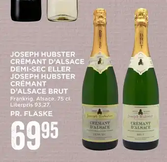 Joseph hubster crémant d'alsace demi-sec eller joseph hubster crémant d'alsace brut