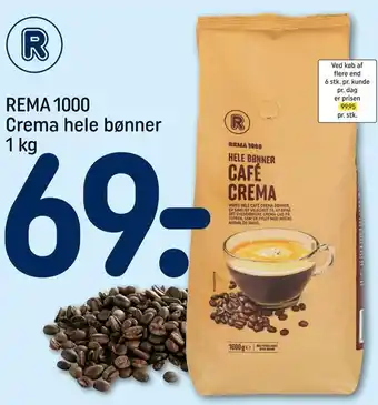 REMA 1000 Rema 1000 crema hele bønner tilbud