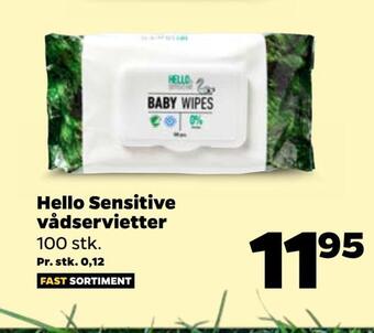 Netto Hello sensitive vådservietter tilbud