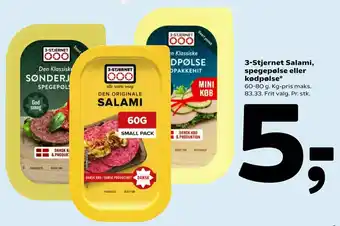 Coop 365 3-Stjernet Salami,Spegepølse Eller Kødpølse 60-80g tilbud