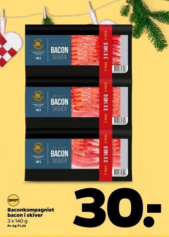 Netto Baconkompagniet bacon i skiver tilbud