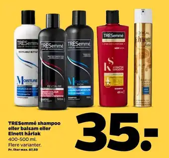 Netto Tresemmé shampoo eller balsam eller elnett hårlak tilbud