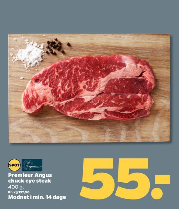 Premieur angus chuck eye steak tilbud hos Netto