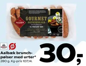 Coop 365 Aalbæk Brunch-Pølser Med Urter 280g tilbud