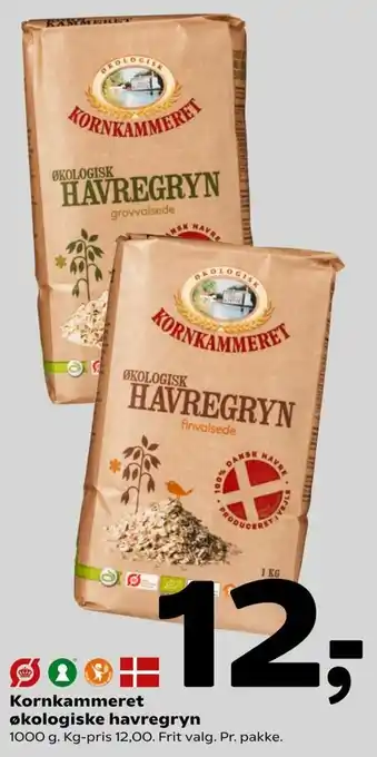 Coop 365 Kornkammeret Økologiske Havregryn 1000g tilbud