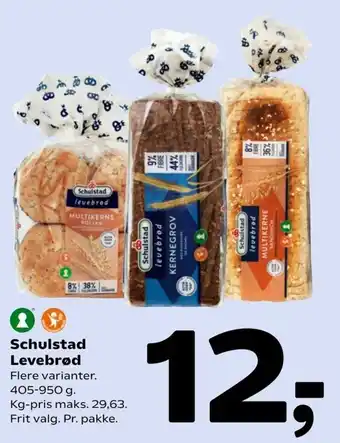 Coop 365 Schulstad Levebrød 405-950g tilbud