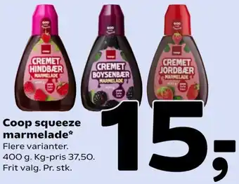 Coop 365 Coop Squeeze Marmelade 400g tilbud