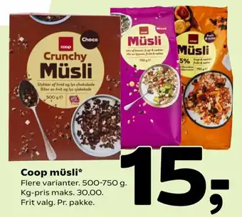 Coop Müsli 500-750 g
