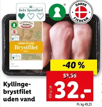Lidl Kyllinge-Brystfilet uden Vand 650g tilbud