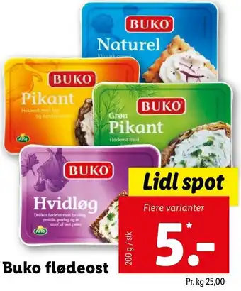 Lidl Buko flødeost 200 g tilbud