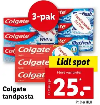 Colgate Tandpasta 3x75ml