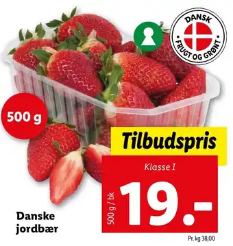 Lidl Danske Jordbær 500g tilbud
