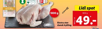 Lidl Ekstra Stor Dansk Kylling 1800g tilbud
