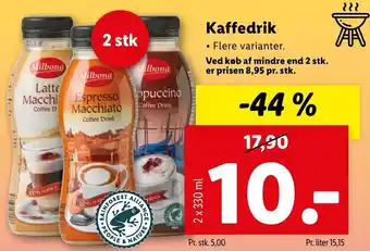 Lidl Kaffedrik 2x330ml tilbud
