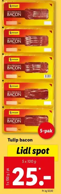 Lidl Tulip Bacon 5x100g tilbud