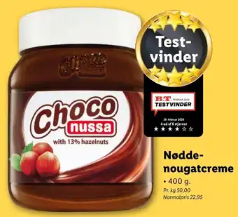 Lidl Nøddenougat Creme 400g tilbud