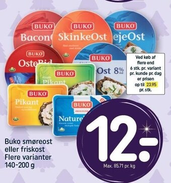REMA 1000 Buko smøreost el. friskost tilbud