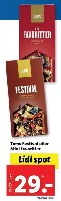 Toms festival el. mini favoritter