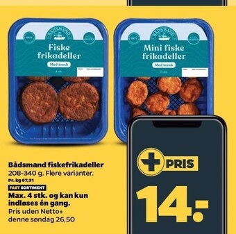 Netto Bådsmand fiskefrikadeller tilbud