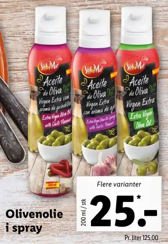 Lidl Olivenolie i Spray 200ml tilbud