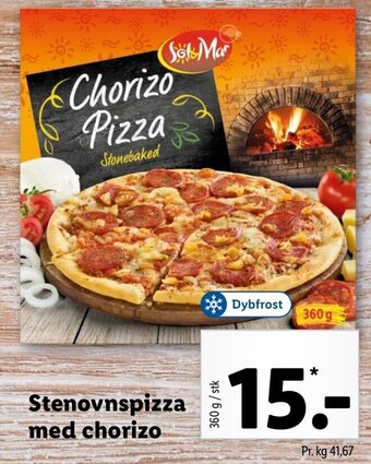 Lidl Stenovnspizza Med Chorizo 360g tilbud