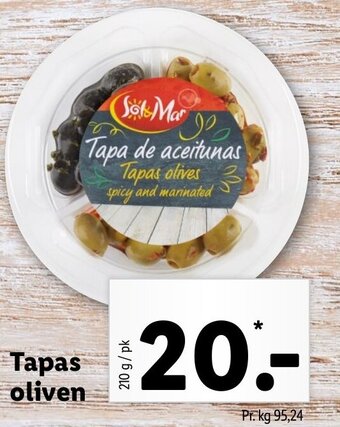 Lidl Tapas Oliven 210g tilbud