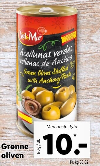 Lidl Grønne Oliven 170g tilbud