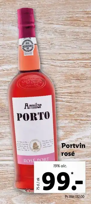 Lidl Portvin Rosé 75cl tilbud