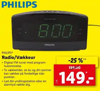 Lidl Philips Radio/Vækkeur tilbud