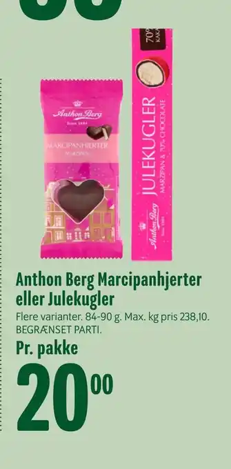 Min Købmand Anthon berg marcipanhjerter eller julekugler tilbud