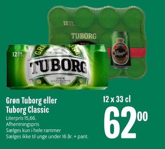 Min Købmand Grøn tuborg eller tuborg classic tilbud