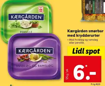 Lidl Kærgården Smørbar Med Krydderurter 125 g tilbud