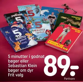 REMA 1000 5 minutter i godnat bøger eller sebastian klein bøger om dyr tilbud