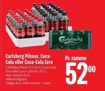 Min Købmand Carlsberg pilsner, coca- cola eller coca-cola zero tilbud