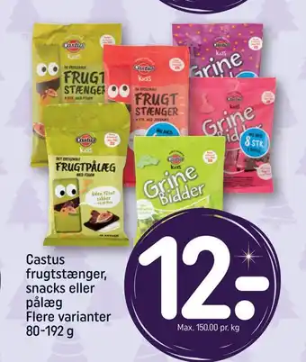 REMA 1000 Castus frugtstænger, snacks eller pålæg tilbud