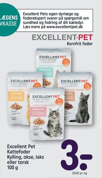 Excellent pet kattefoder kylling, okse, laks eller torsk