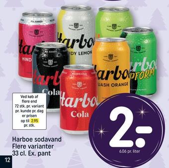 REMA 1000 Harboe sodavand 33 cl. ex. pant tilbud