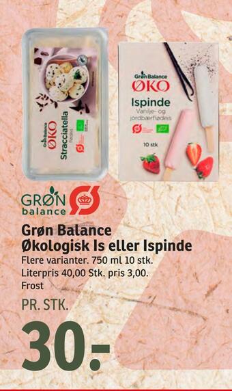 SPAR Grøn balance økologisk is eller ispinde tilbud