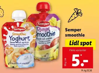 Lidl Semper Smoothie 90g tilbud