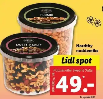 Lidl Nordthy Nøddemiks 800-1000g tilbud